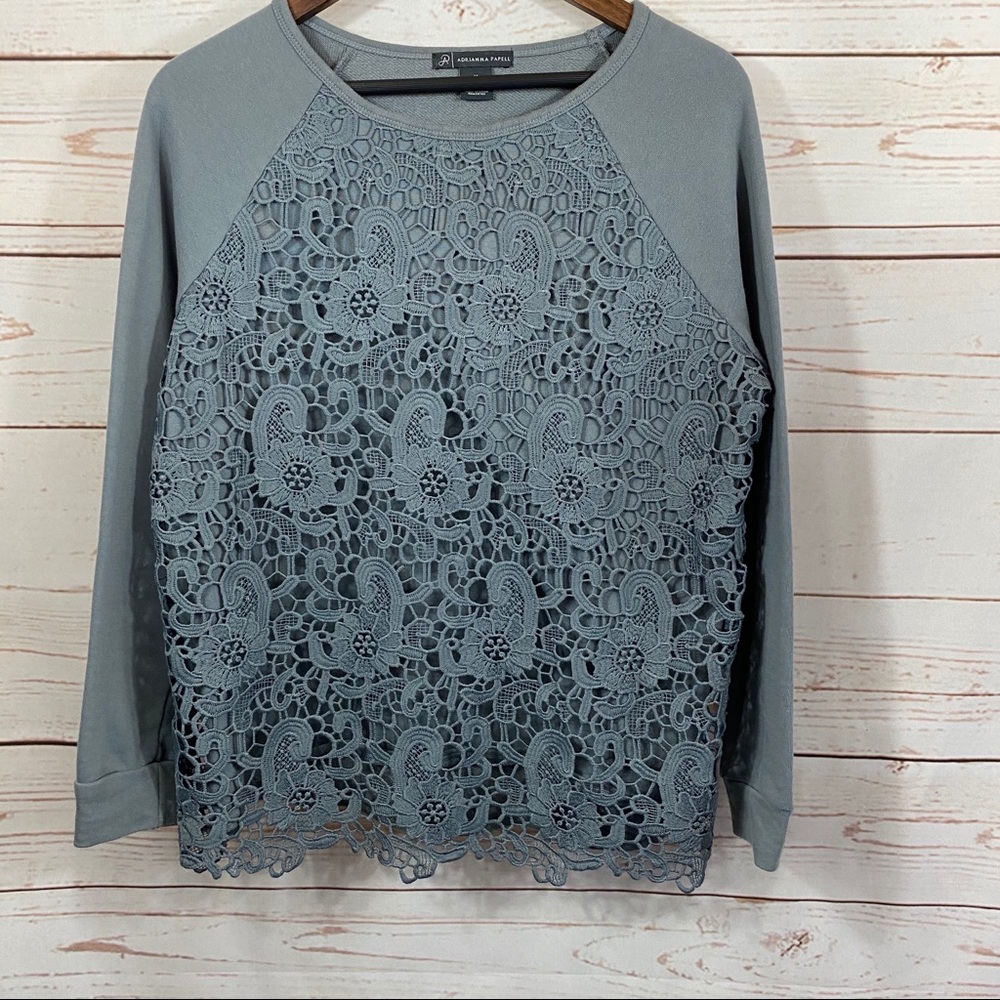 Adrianna Papell. Lace front Casual Top